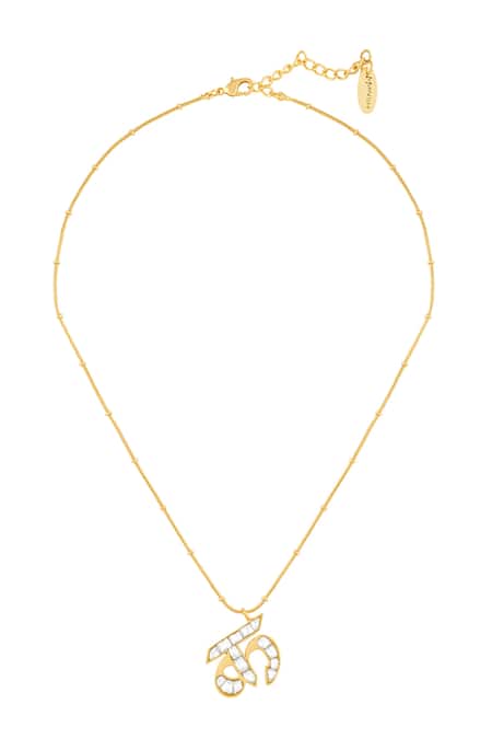 Mnsh Polki K Shaped Pendant Necklace 