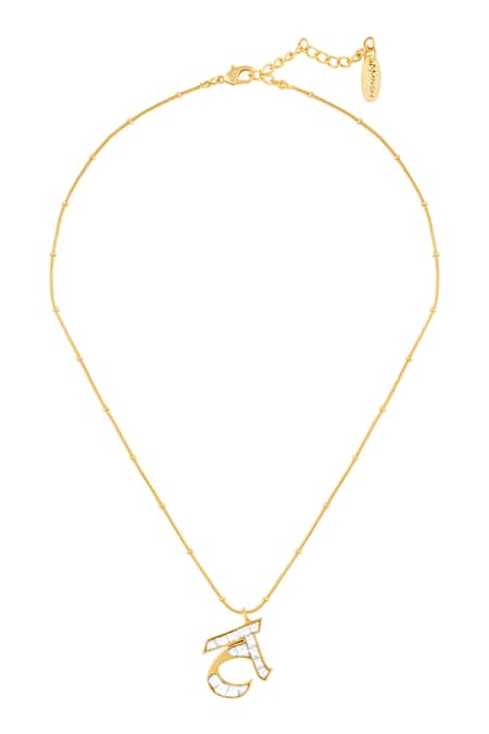 Mnsh Polki T Shaped Pendant Necklace 