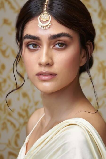 Mnsh_Gold Plated Kamal Polki Maangtika _at_Aza_Fashions