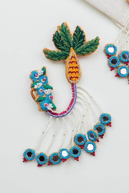 Buy_Krutiarts_Multi Color Embroidery, Beads, Mirrors Shilpa Earrings 