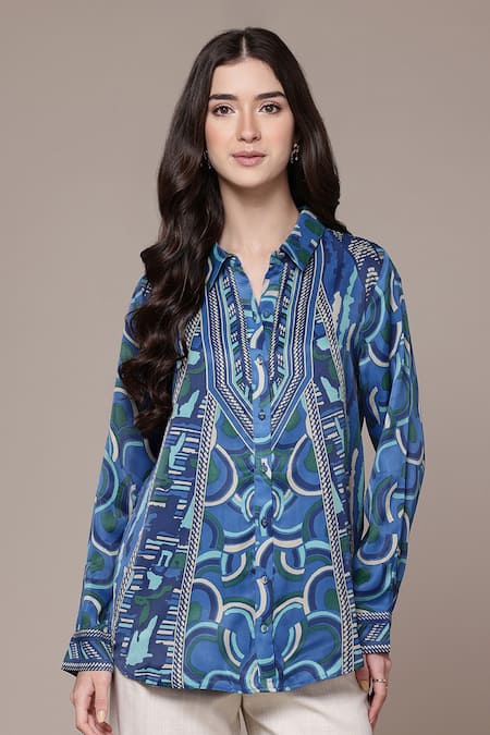 Ritu Kumar Geometric Print Full Sleeve Shirt 