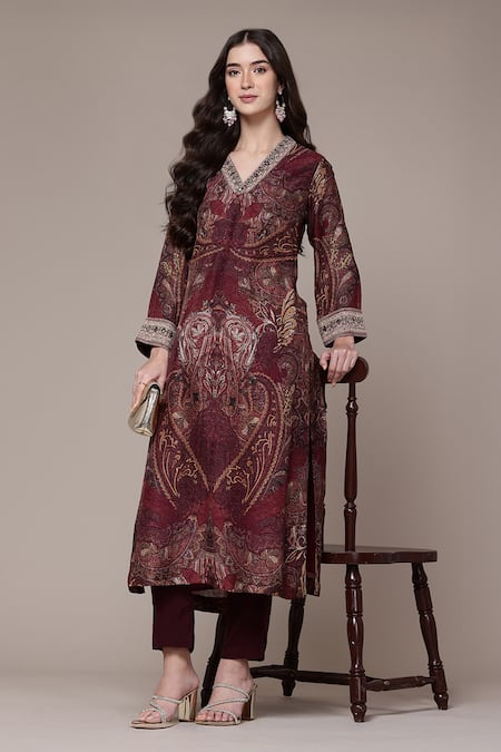 Ritu Kumar Giva Paisley Print Full Sleeve Kurta & Pant Set 