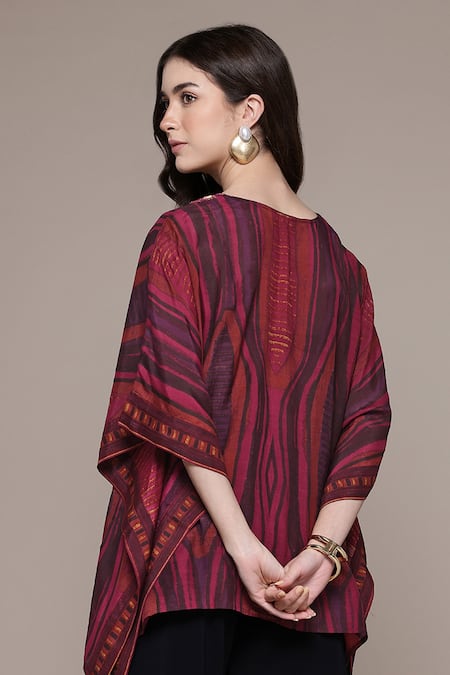 Ritu Kumar Lana Geometric Print V-Neck Kaftan Top 