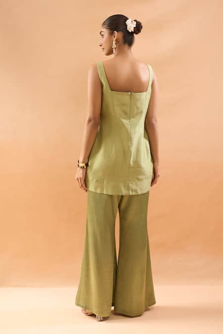 Archana Shah Zari Butta Embroidered Kurta Palazzo Set