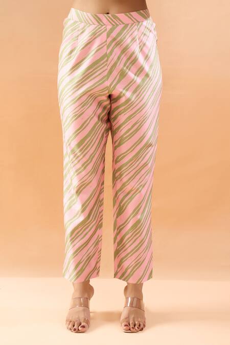 Shop_Archana Shah_Pink Colorblock Coat With Pant _Online_at_Aza_Fashions