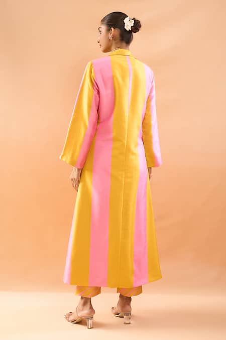 Archana Shah Colorblock Coat With Pant