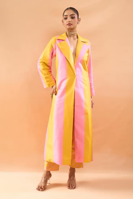 Archana Shah Colorblock Coat With Pant