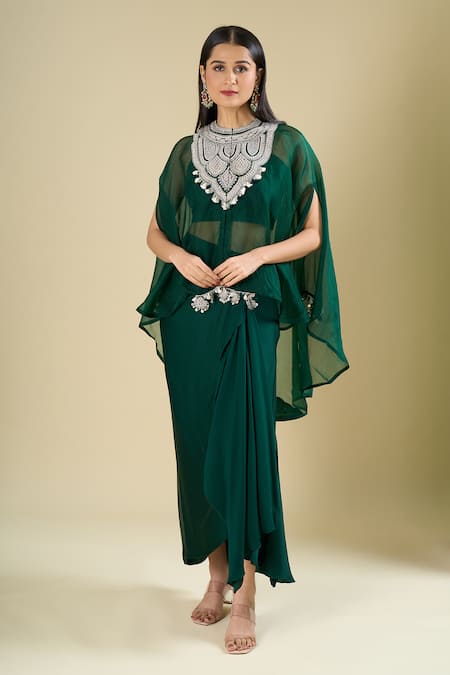 Prisho Embroidered Kaftan Skirt Set 
