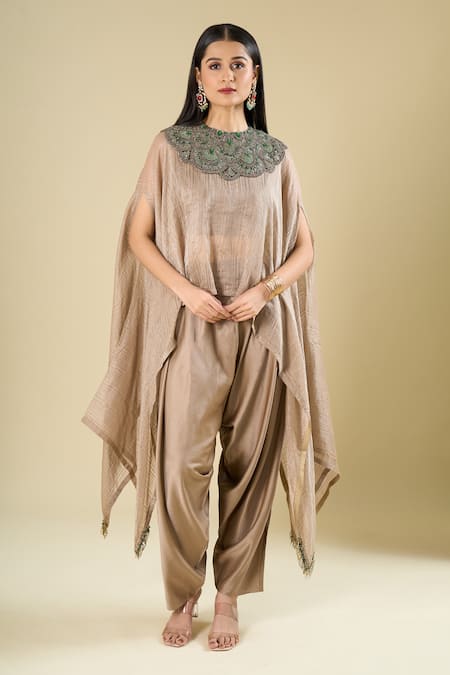 Prisho Embroidered Kaftan With Dhoti Pant 
