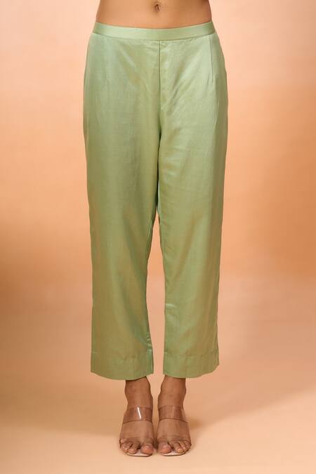 Prisho_Green Embroidery, Beads, Sequins Round Neck Kurta Set _at_Aza_Fashions