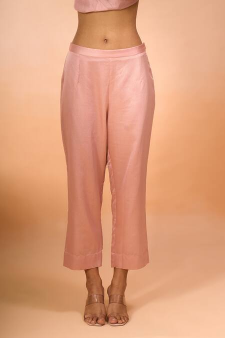 Prisho_Pink Embroidery, Zari, Sequins Round Neck Kurta Set _Online_at_Aza_Fashions