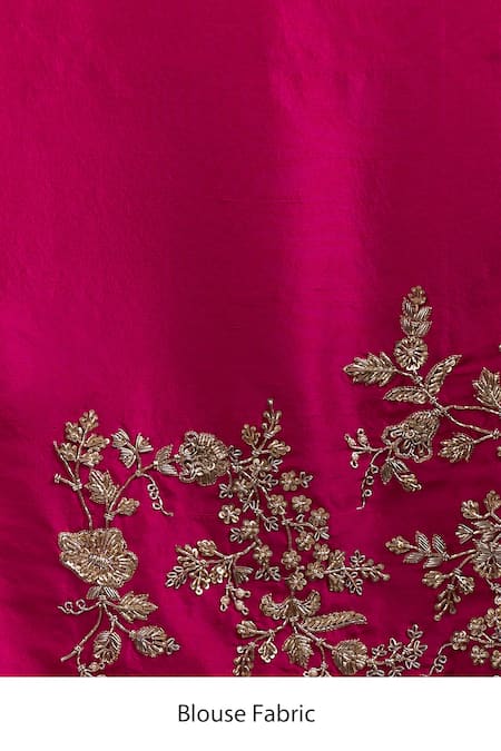 Shop_Anushree Reddy_Red Embroidery, Zari Ahana Saree With Unstitched Blouse Piece _Online_at_Aza_Fashions