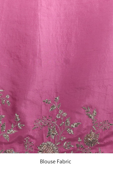 Anushree Reddy_Pink Zari, Embroidery Cutwork Saree With Unstitched Blouse Piece _at_Aza_Fashions