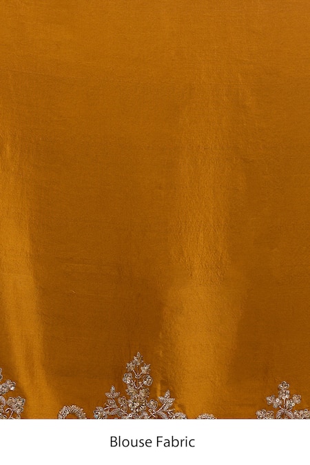 Anushree Reddy_Yellow Embroidery, Zari Mustard Akhila Saree With Unstitched Blouse Piece _Online_at_Aza_Fashions