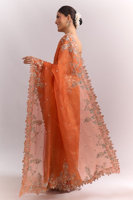 Anushree Reddy Seheaj Embroidered Saree With Unstitched Blouse Piece 