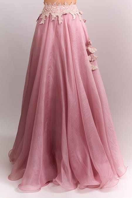 Anushree Reddy_Pink Embroidery, Lace, Zari Sweetheart Neck Athena Pico Skirt Set _Online_at_Aza_Fashions