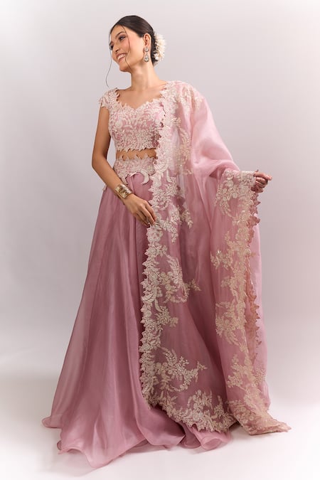 Anushree Reddy Athena Pico Embroidered Skirt Set 