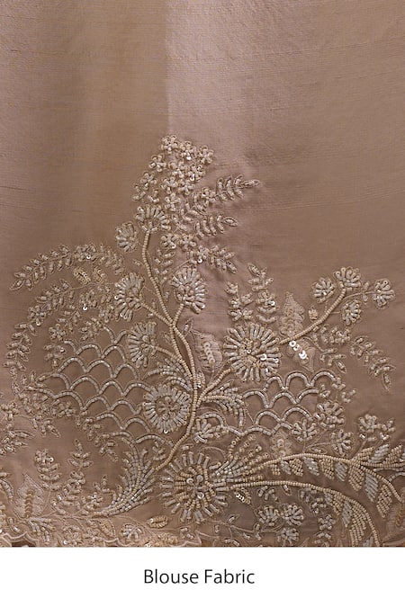 Anushree Reddy Ivory Embroidery, Sequins, Zari Athena Saree With Unstitched Blouse Piece at Aza Fashions Anushree Reddy_Ivory Embroidery, Sequins, Zari Athena Saree With Unstitched Blouse Piece _at_Aza_Fashions