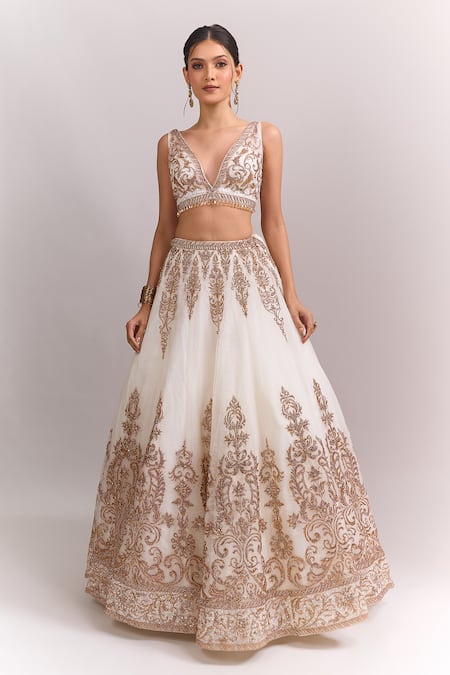 Seema Gujral Aari Embroidered Lehenga Set 