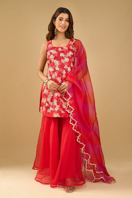 Archana Shah Embroidered Kurta Sharara Set