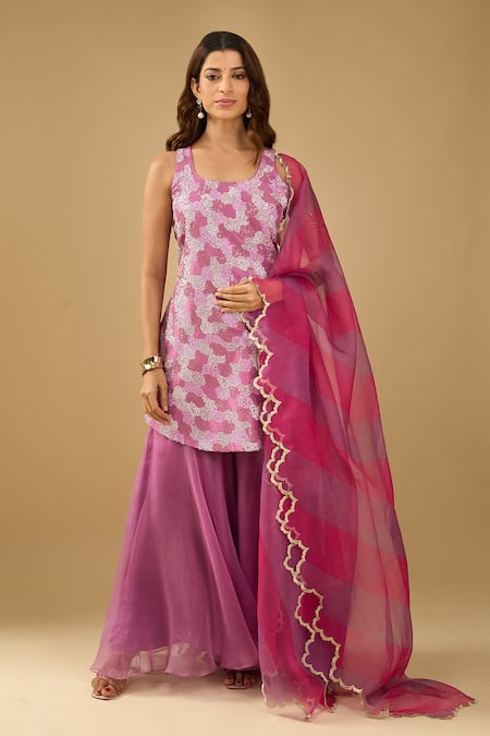 Archana Shah Embroidered Kurta Sharara Set