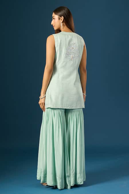 Samyukta Singhania Hand Embroidered Kurta Sharara Set 