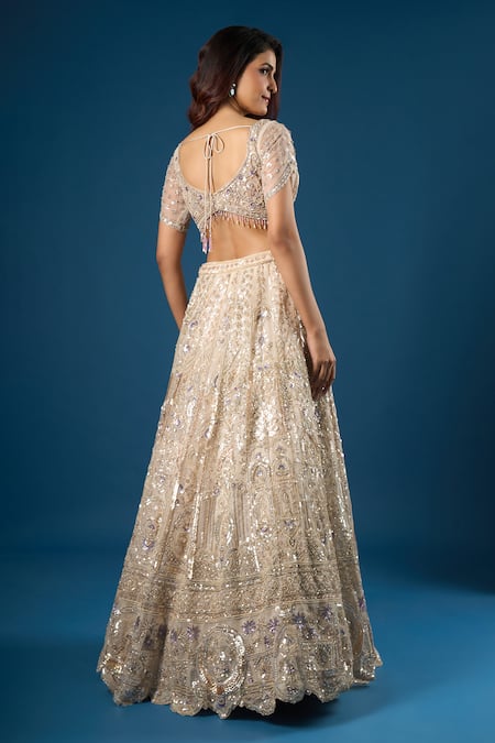 Azeera Ivory Embroidered Lehenga Set 