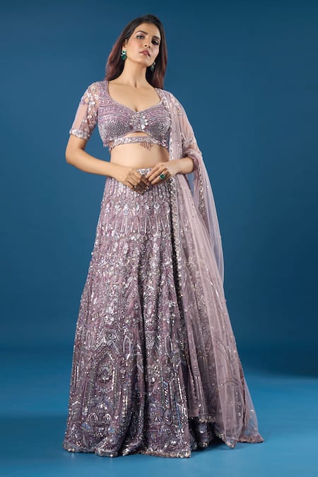 Azeera Lavender Embroidered Lehenga Set