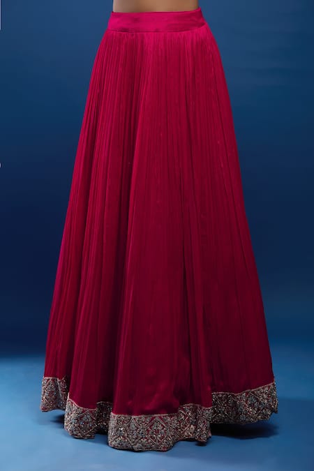 Samyukta Singhania Pink Georgette Sequins, Metallic Thread, Embroidery, Zari Anarkali Lehenga Set Online at Aza Fashions Samyukta Singhania_Pink Georgette Sequins, Metallic Thread, Embroidery, Zari Anarkali Lehenga Set _Online_at_Aza_Fashions
