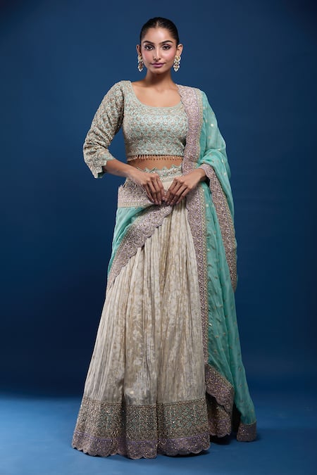 Samyukta Singhania Embroidered Blouse Lehenga Set 