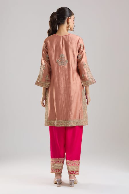 Surbhi Shah Gulmohar Old Rose Kurta Salwar Set 