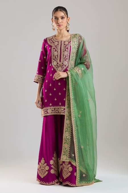 Surbhi Shah Embroidered Kurta Sharara Set 
