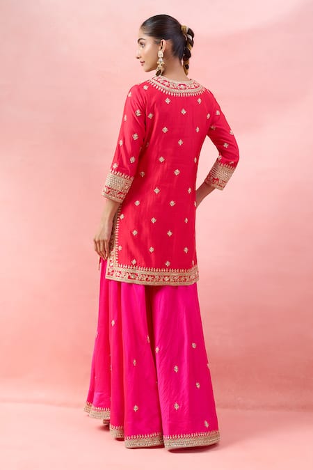 Surbhi Shah Gulmohar Embroidered Kurta Sharara Set 