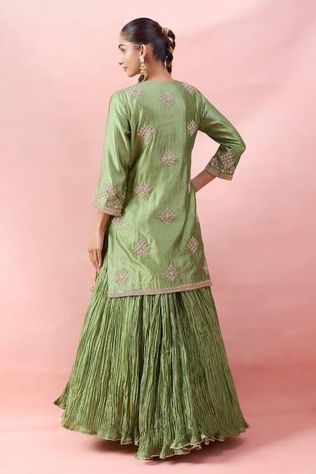 Surbhi Shah Embroidered Kurta Skirt Set 
