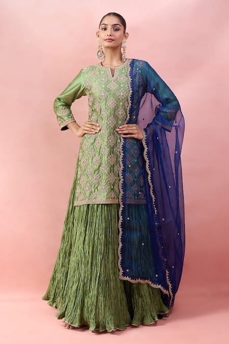 Surbhi Shah Embroidered Kurta Skirt Set 