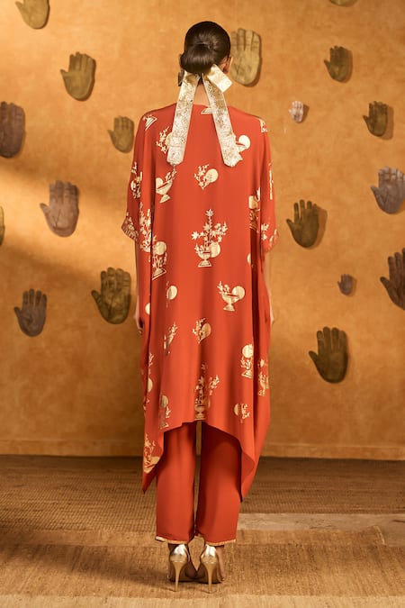 Masaba Moon Garden Print Kaftan Kurta & Pant Set 