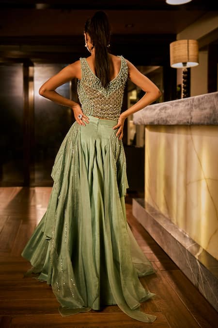 Babita Malkani Beads Embroidered Lehenga & Blouse Set 