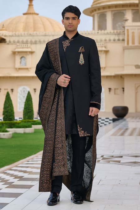 Tarun Tahiliani Embroidered Achkan Sherwani Kurta Set 