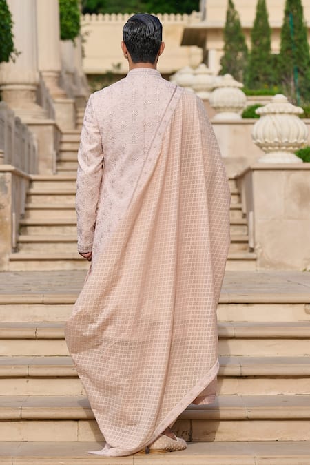 Tarun Tahiliani Chikankari Embroidered Sherwani Set  