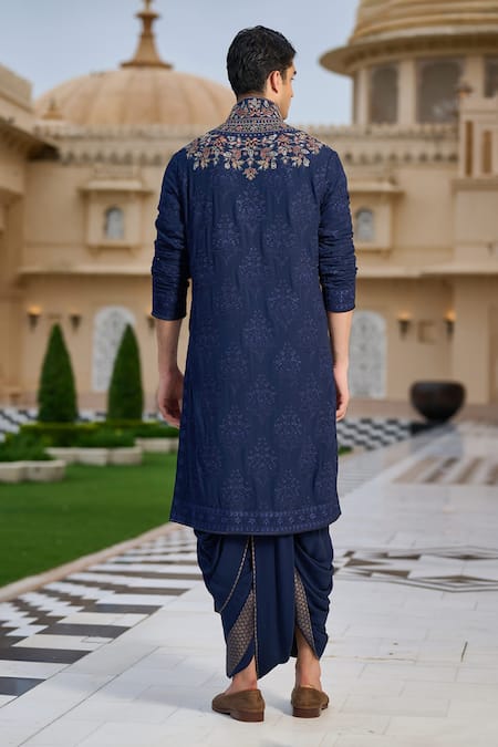 Tarun Tahiliani Embroidered Yoke Kurta & Dhoti Set 