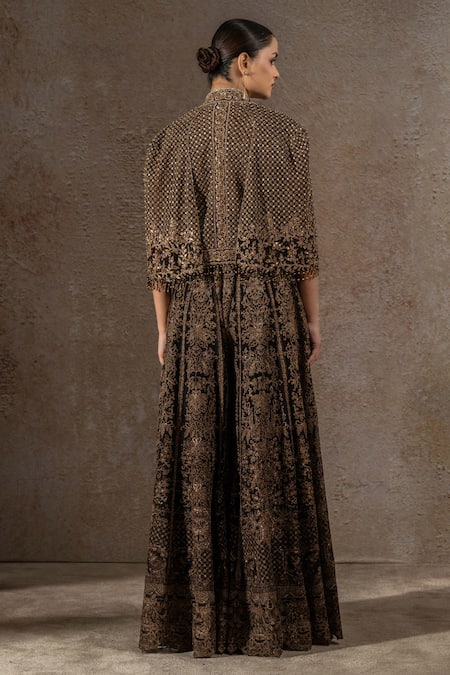 Tarun Tahiliani Resham Zari Dabka Sequin Embroidered Cape 