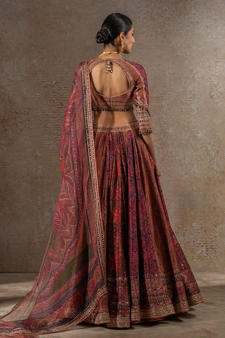 Tarun Tahiliani Geometric Jaal Print Lehenga Set  
