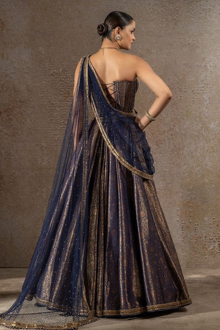 Tarun Tahiliani Brocade Lehenga & Structured Corset Set 
