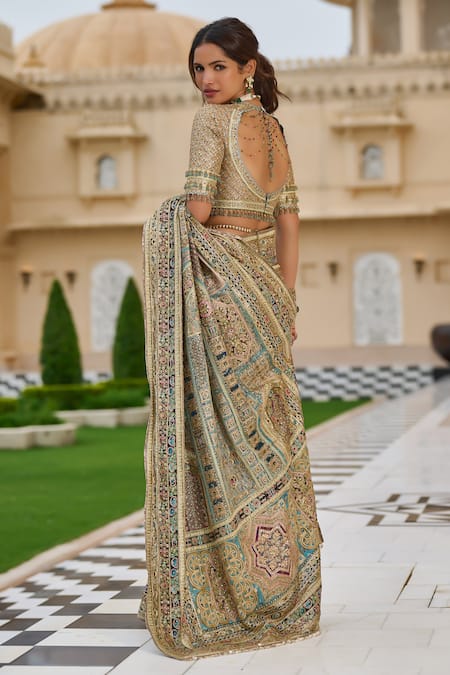 Tarun Tahiliani Byzantium Painted Saree With Blouse 