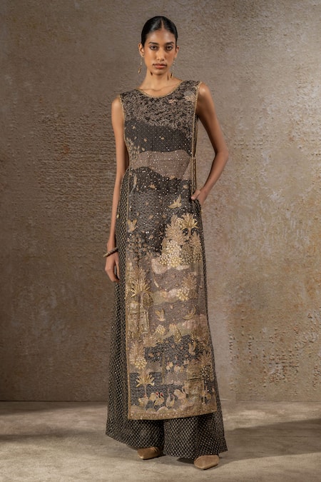 Tarun Tahiliani Pichwai Zardozi & Crystal Embroidered Jumpsuit 
