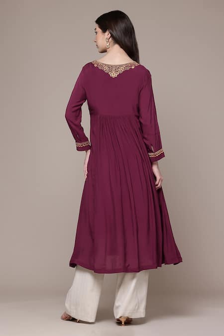 Ritu Kumar Embroidered A-Line Kurta With Inner 
