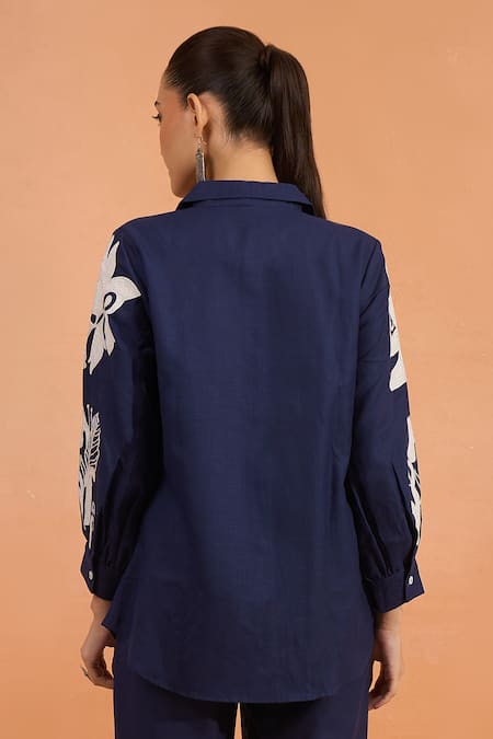 Naintara Bajaj Embroidered Floral Shirt 