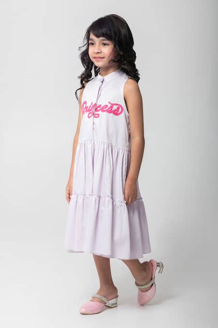 Shop Partykles Lavender Cotton Satin Embroidery Princess Dress Online at Aza Fashions Shop_Partykles_Lavender Cotton Satin Embroidery Princess Dress _Online_at_Aza_Fashions