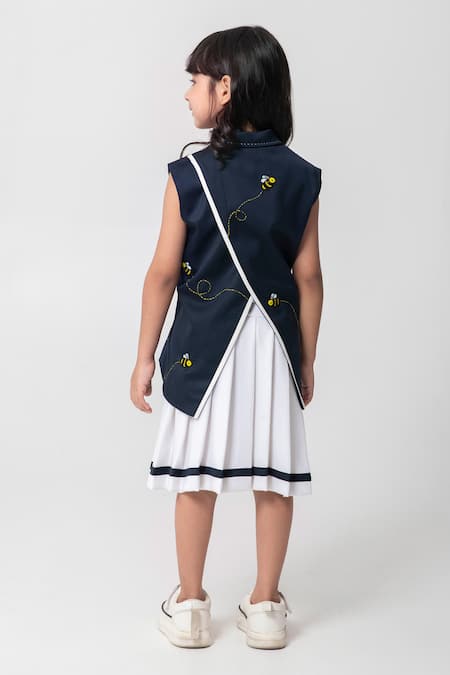 Partykles Bee Embroidered Blazer & Skirt Set 