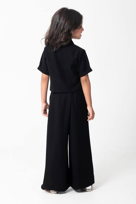 Partykles Black Double Breasted Waistcoat Pant Set 